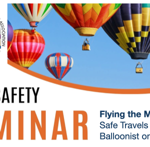 AAAA Safety Seminar Flyer (showing balloons flying at Fiesta)